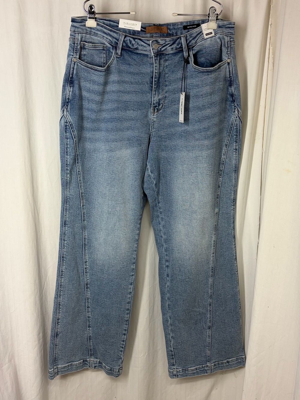 NEW Judy Blue 20w 20 Joy Retro Wide Leg Side Seam Jeans High Waist NWT